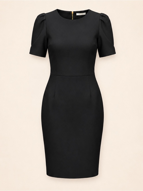 Dresses & Skirts - Calvin Klein Black Sheath Dress Gold Back Zipper Size 6 NWT